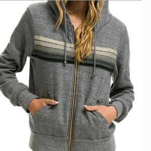 Aviator nation 5 stripe hoodie grey M